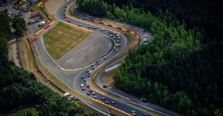 A Circuit de Spa-Francorchamps versenypálya felülnézetből